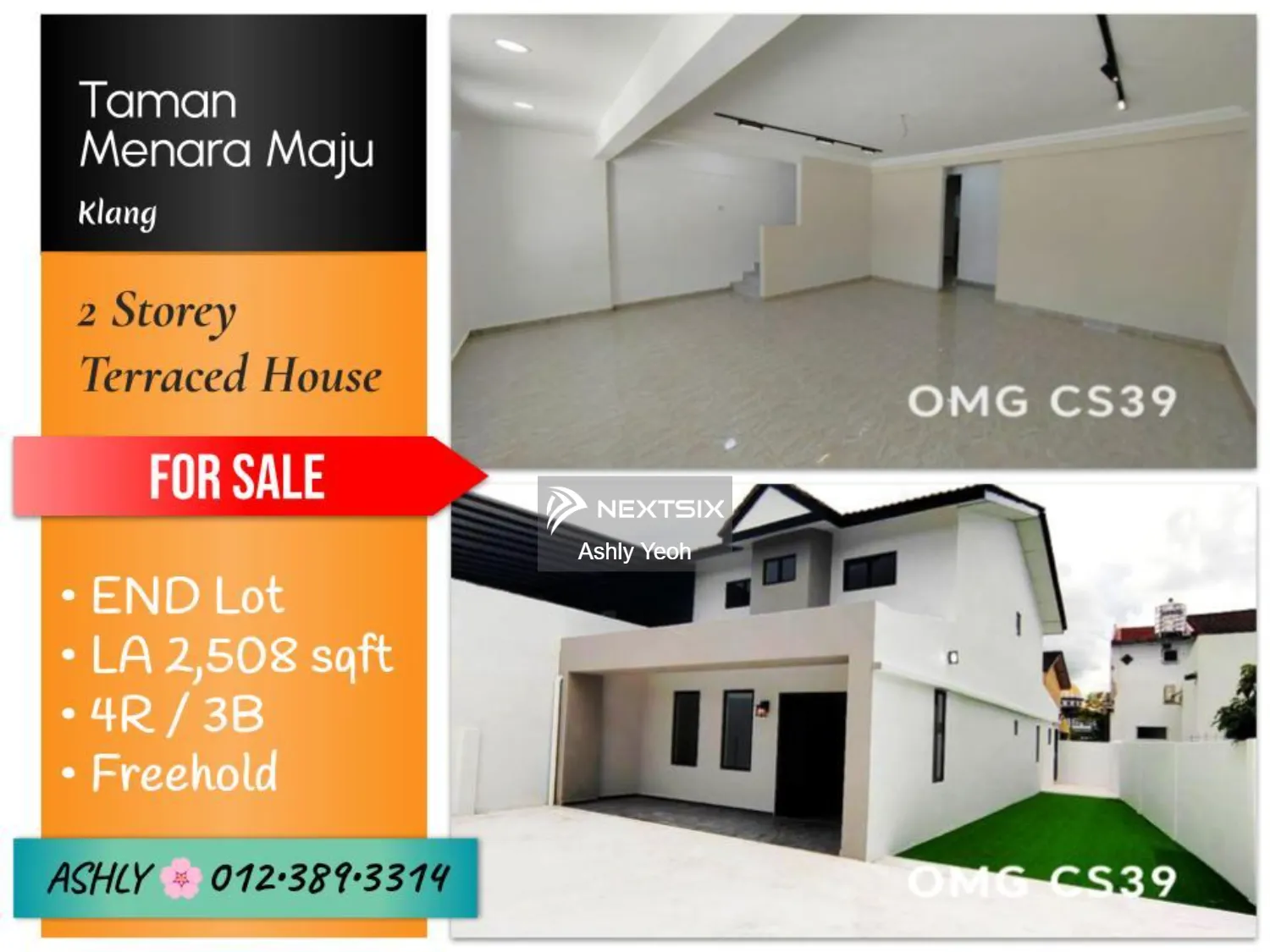 END LOT + LAND 2 Storey House for SALE Rumah Untuk Jual @ Taman Menara Maju, 41200 Klang, Selangor