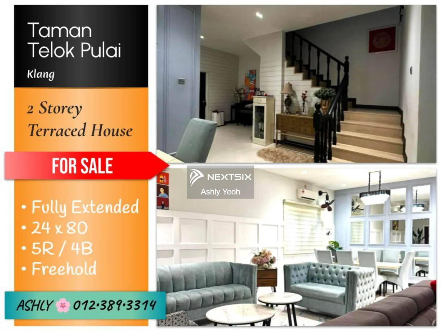RENO+EXTEND Double Storey Superlink House for SALE Rumah untuk Jual @ Telok Pulai, 41100 Klang, Selangor
