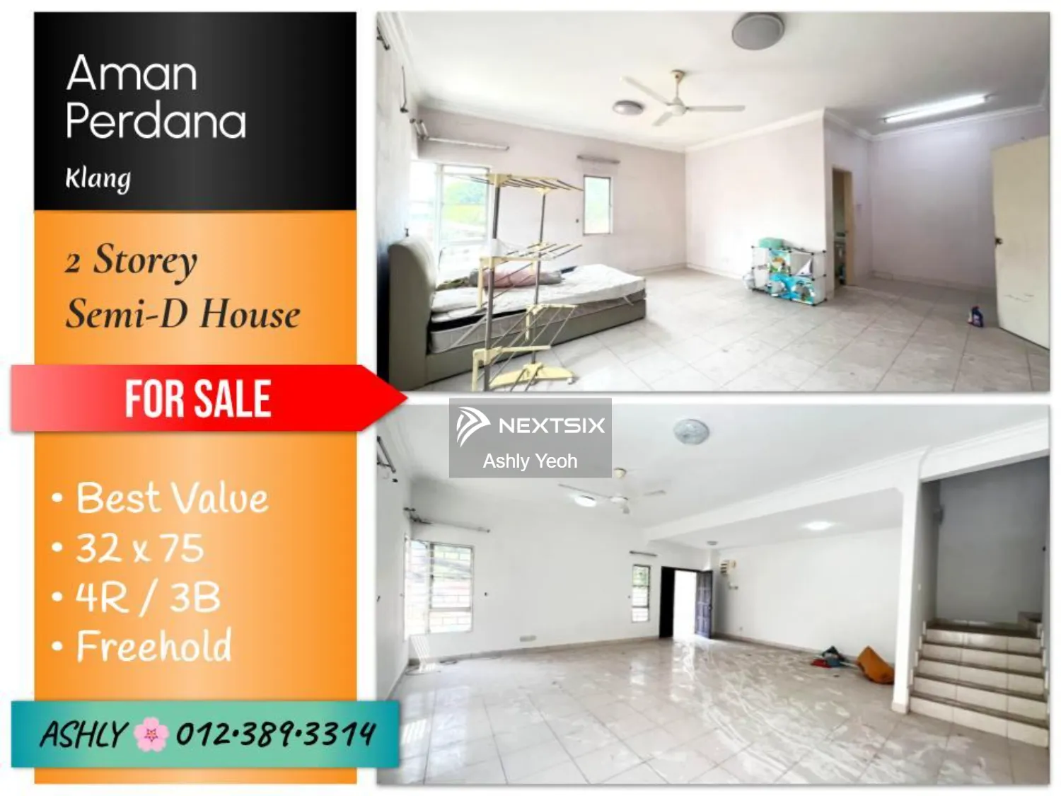 BEST Value Double Storey Semi-D for SALE Rumah untuk Jual @ Aman Perdana, 41050 Klang, Selangor