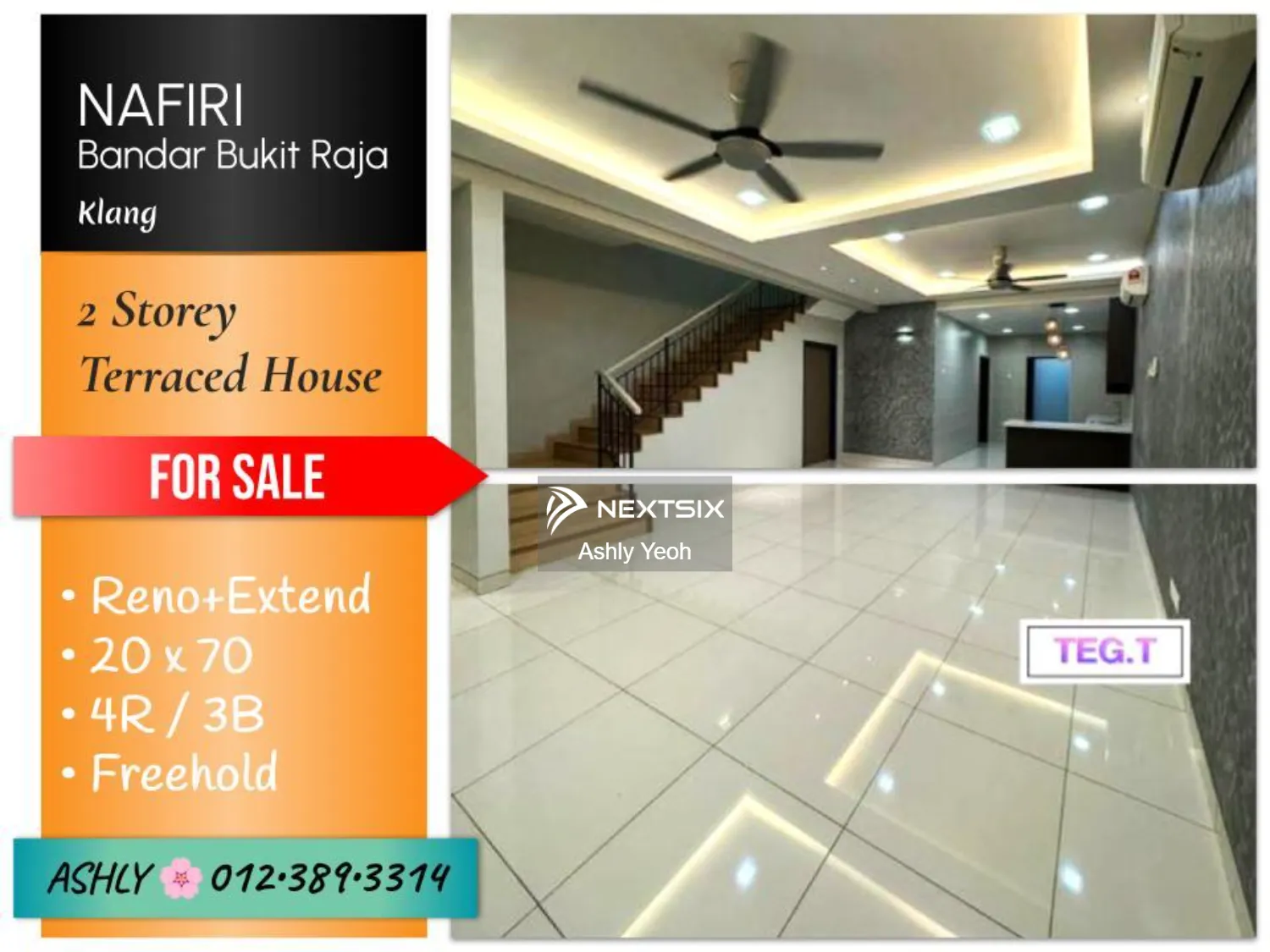 RENO+EXTEND Double Storey Terrace House for SALE Rumah untuk Jual @ Nafiri, Bandar Bukit Raja, Klang
