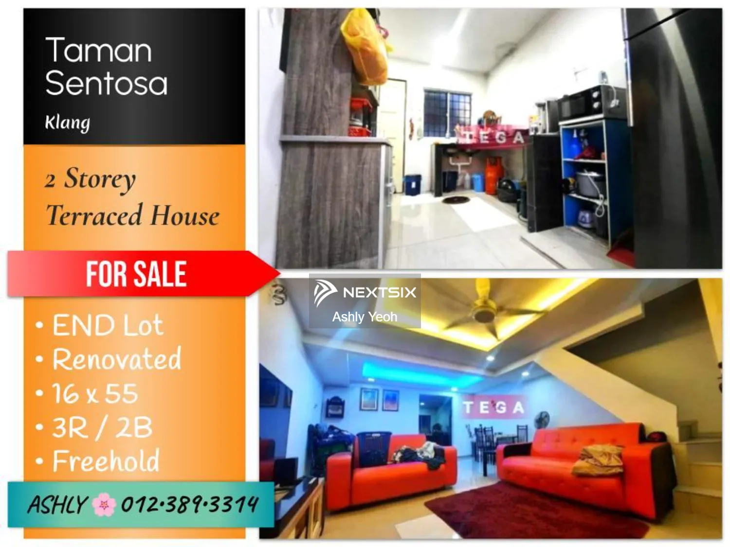 ENDLOT+RENO Double Storey Terrace House for SALE Rumah untuk Jual @ Taman Sentosa, Klang