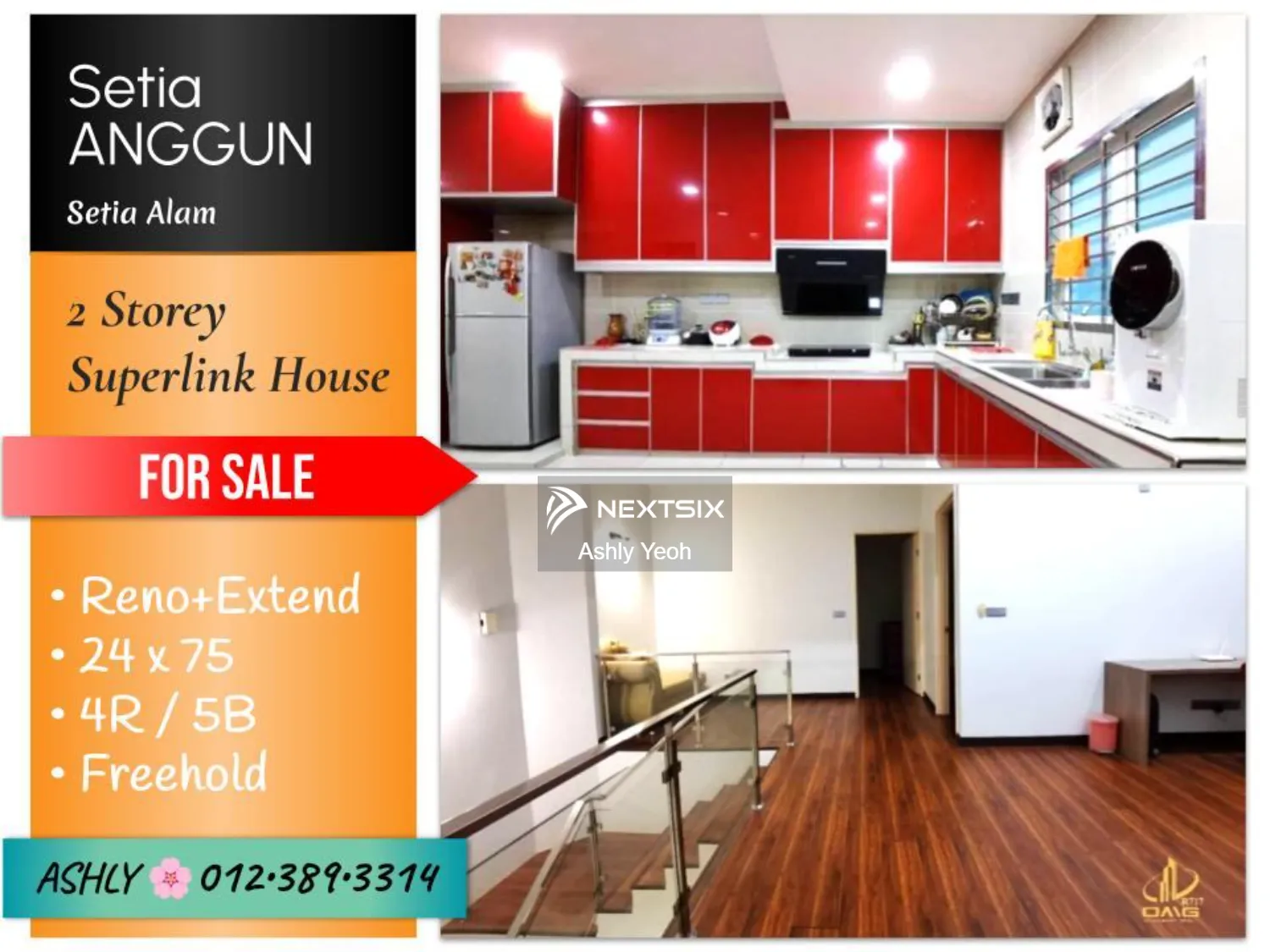 RENO+EXTEND Double Storey Superlink House for SALE Rumah untuk Jual @ Setia Anggun (Near Setia City Mall), Setia Alam, 40170 Shah Alam, Selangor.