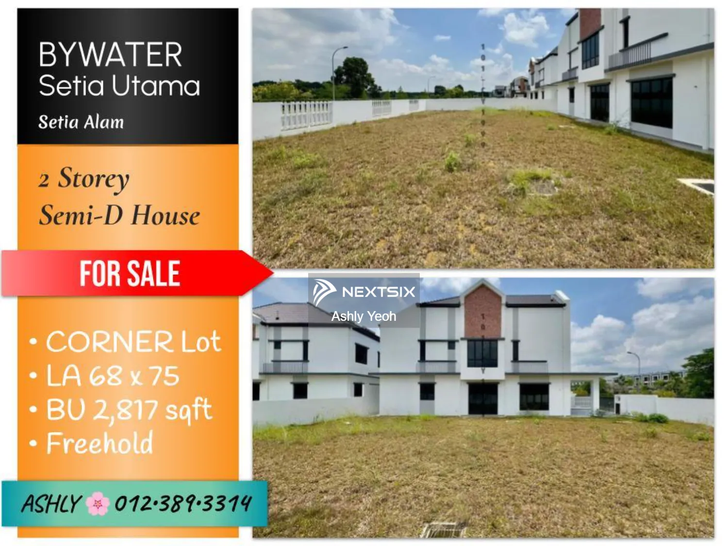 CORNER Best Value Double Storey Semi-D Corner Lot for SALE Rumah untuk Jual @ Bywater, Setia Utama, Setia Alam, 40170 Shah Alam