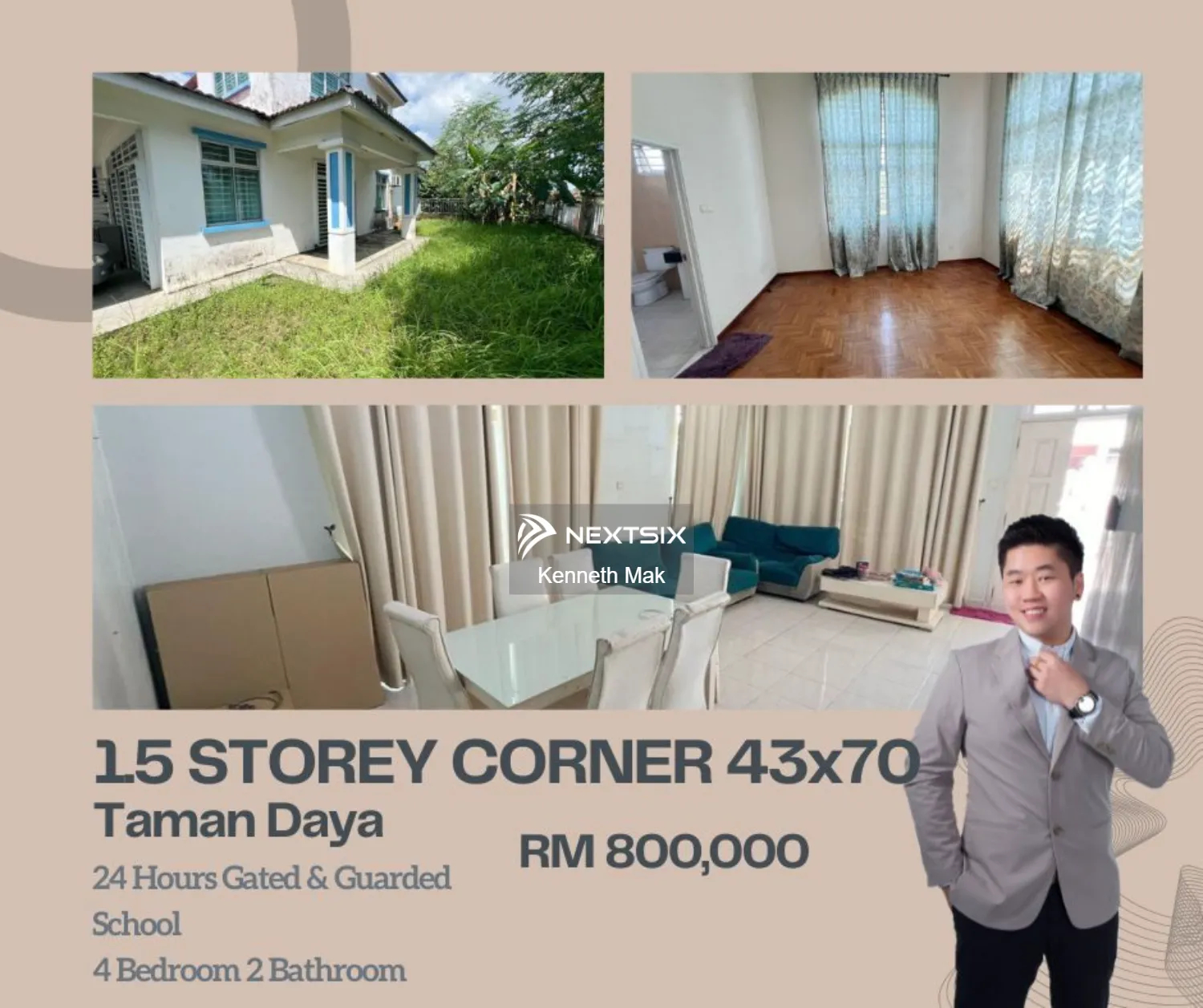1.5 STOREY CORNER 43x70 @ Taman Daya - HAVE G&G + SCHOOL