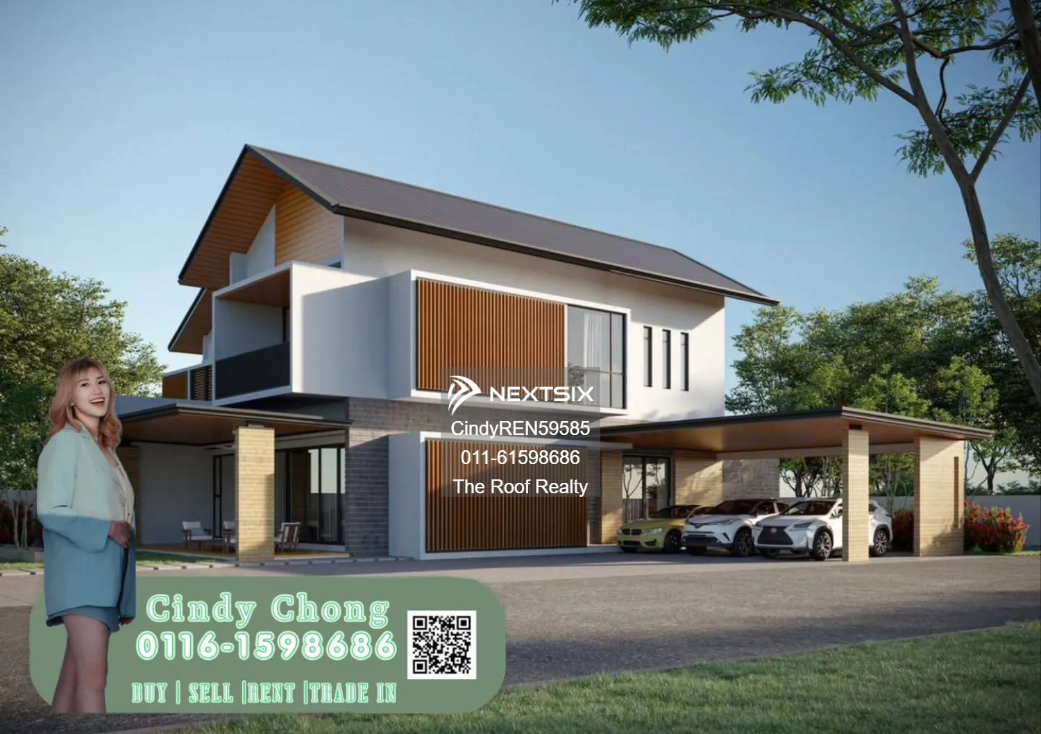 2 units New Stylish Design Double Storey Semi Detached House - Strawberry Park Miri