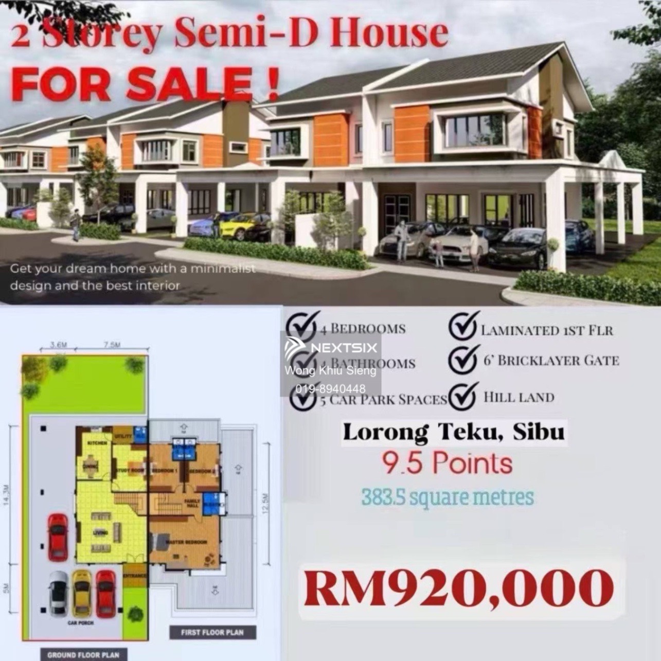 Semi-detached House For Sale in Sibu Sarawak