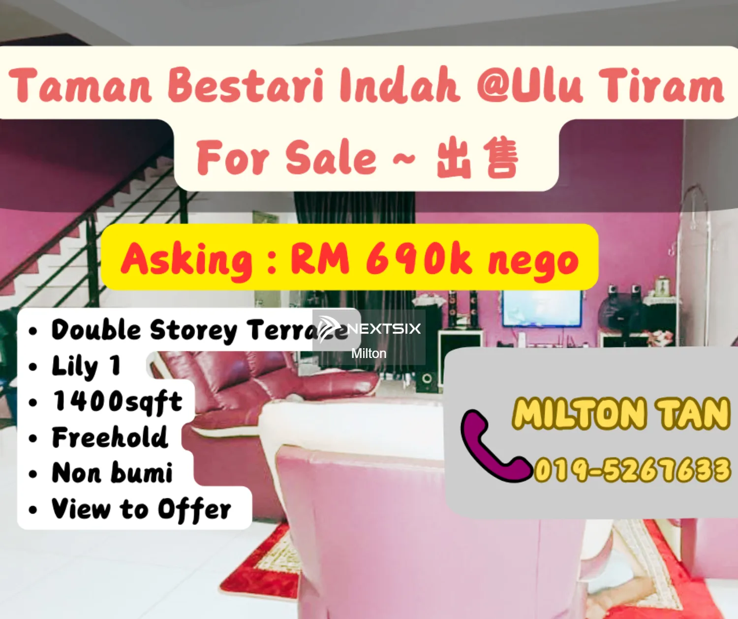 2-sty Terrace/Link House For Sale in Ulu Tiram Johor