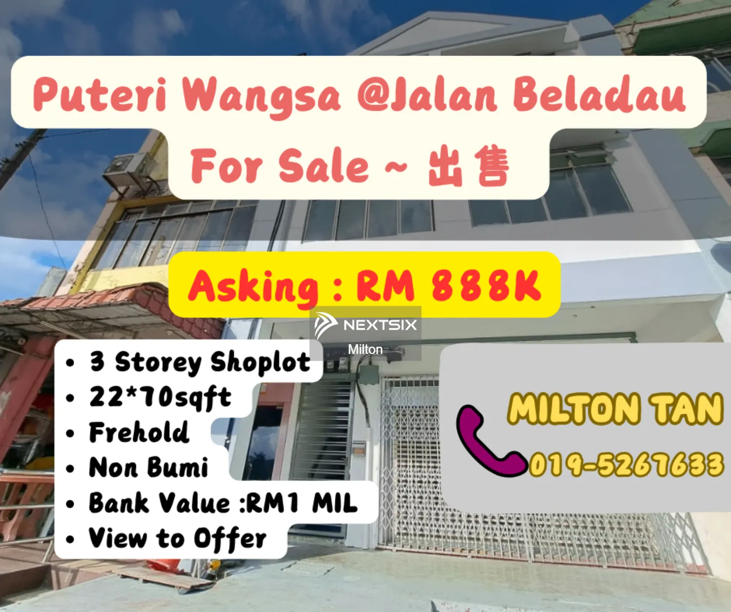 Shop For Sale in Ulu Tiram Johor