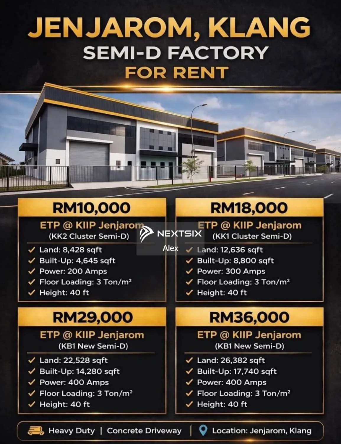 Semi-D Factory For Rent in Jenjarom Selangor