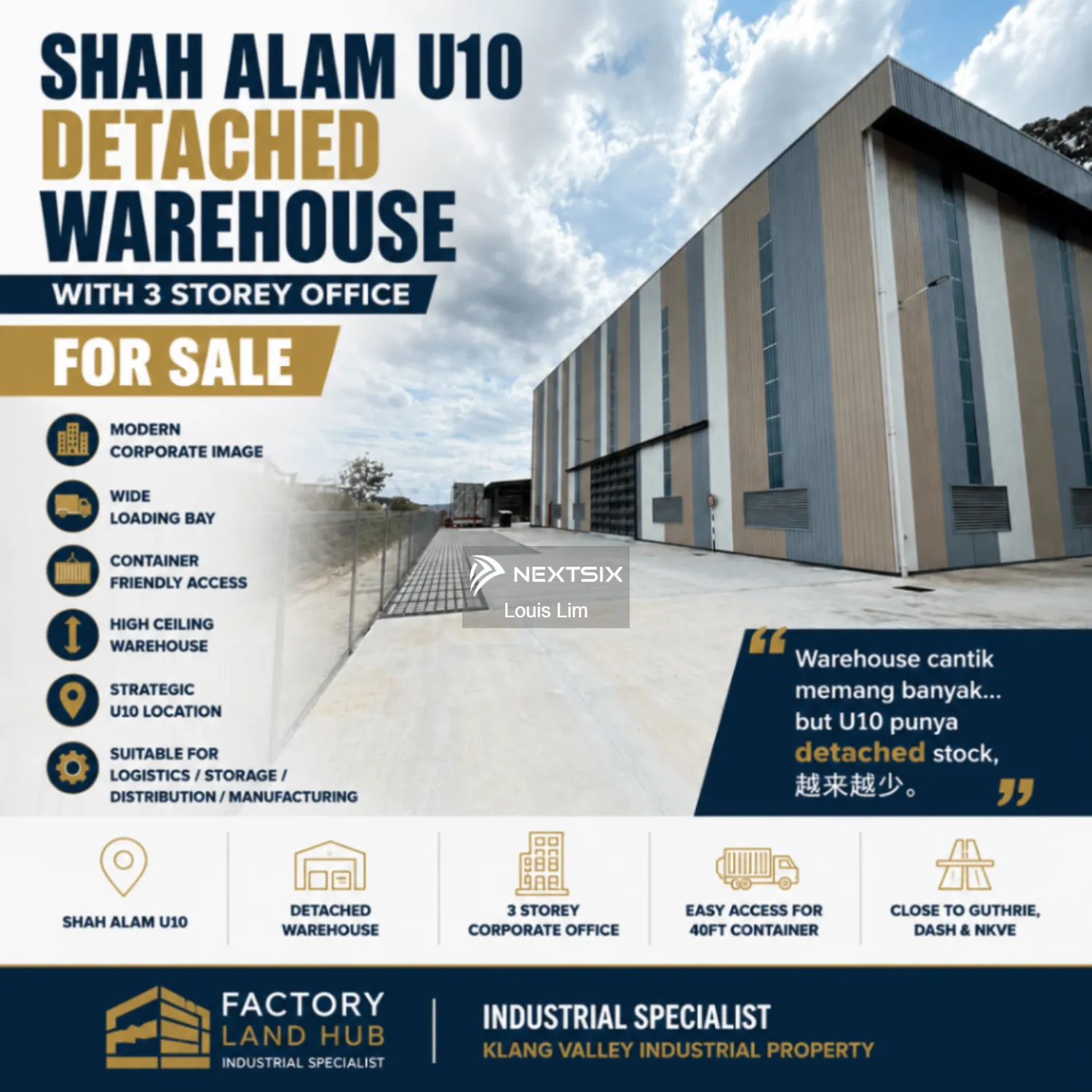 Detached Factory For Sale in Shah Alam Selangor