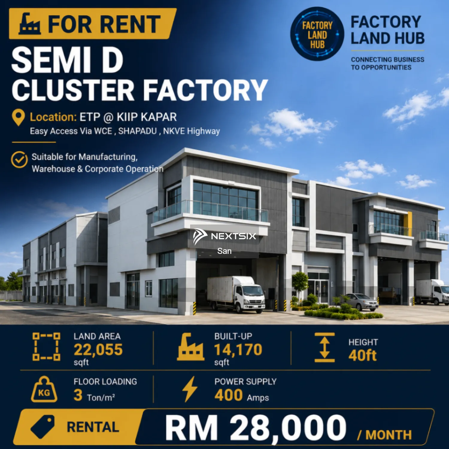 Semi-D Factory For Rent in Kapar Selangor