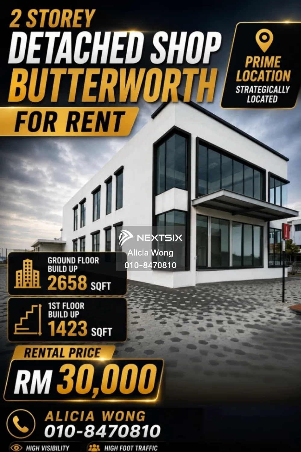 Commercial Semi-D For Rent in Bagan Ajam Penang