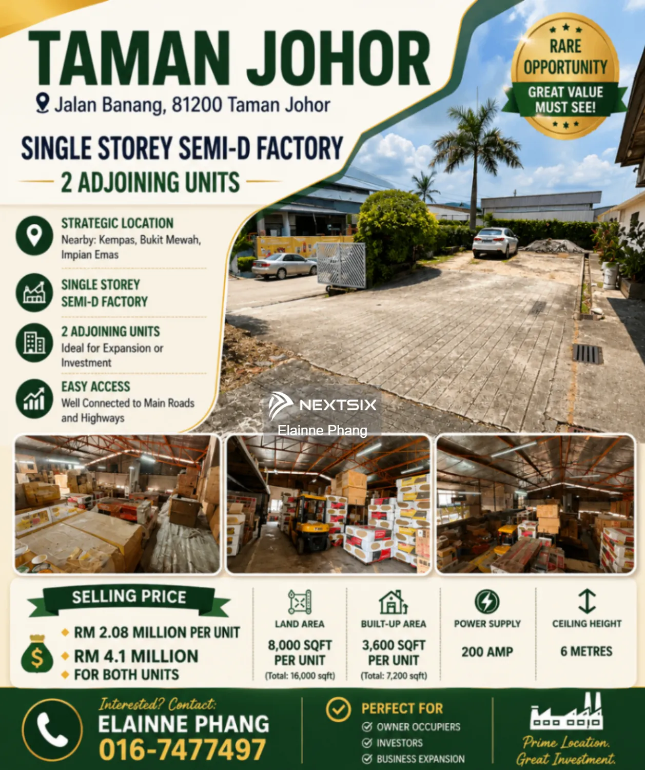 Semi-D Factory For Sale in Johor Bahru Johor