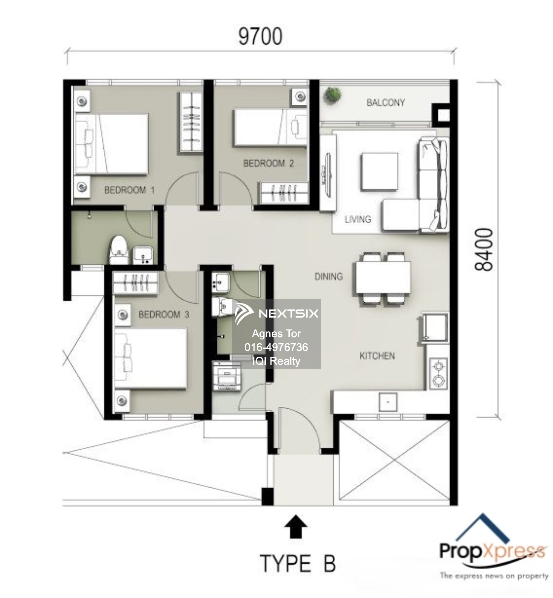 Condominium floor plan - Image 1